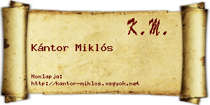 Kántor Miklós névjegykártya